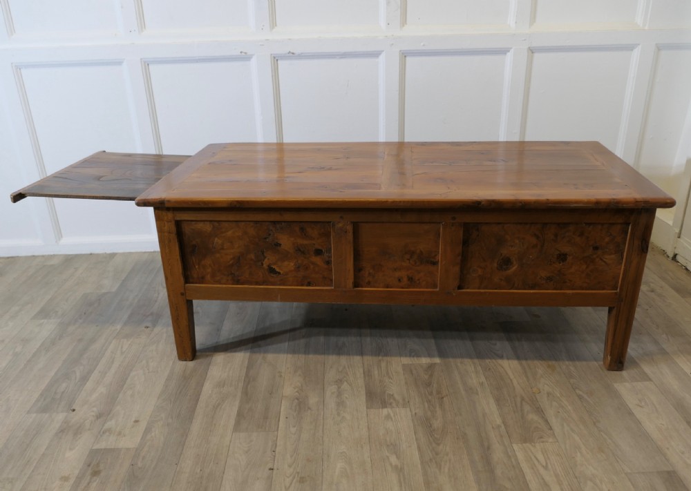 19th Century French Bur Walnut Farmhouse Coffee Table View VIII