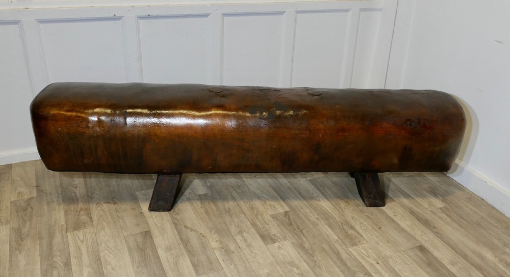 A Long Leather Pommel Horse Bench Seat View II