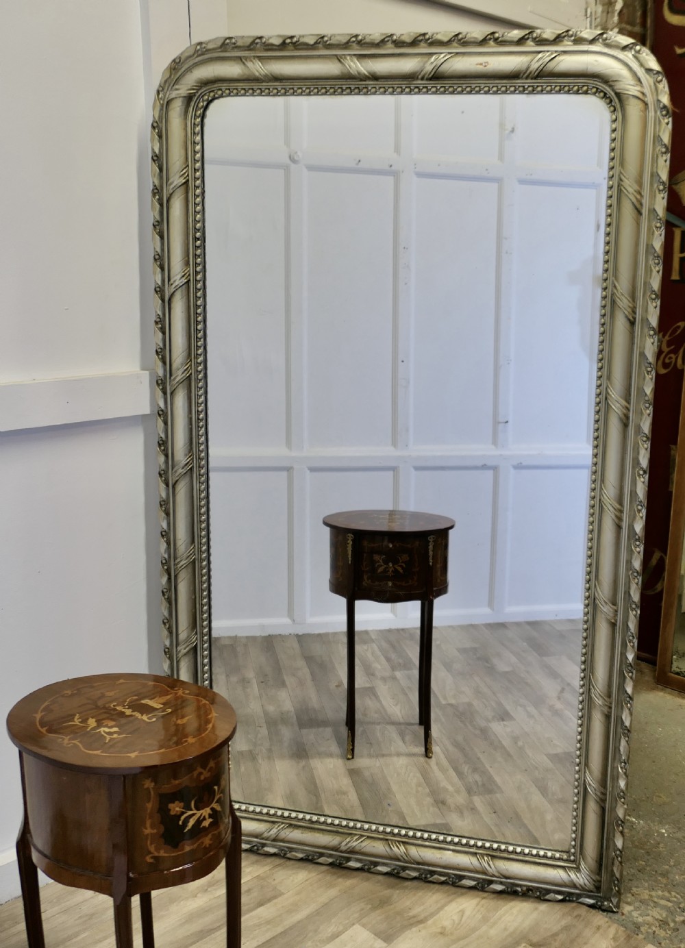 6ft Tall French Silver Gilt Louis Philippe Wall Mirror View II