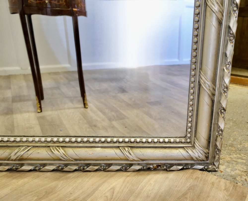 6ft Tall French Silver Gilt Louis Philippe Wall Mirror View IV