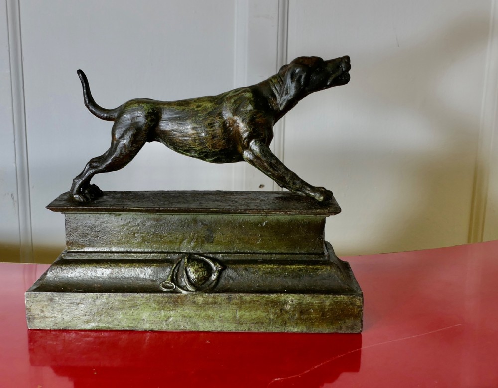 French Fireside Hunting Dog Statue