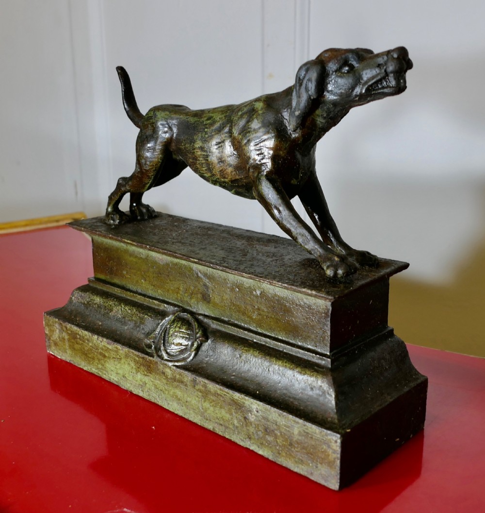 French Fireside Hunting Dog Statue View III