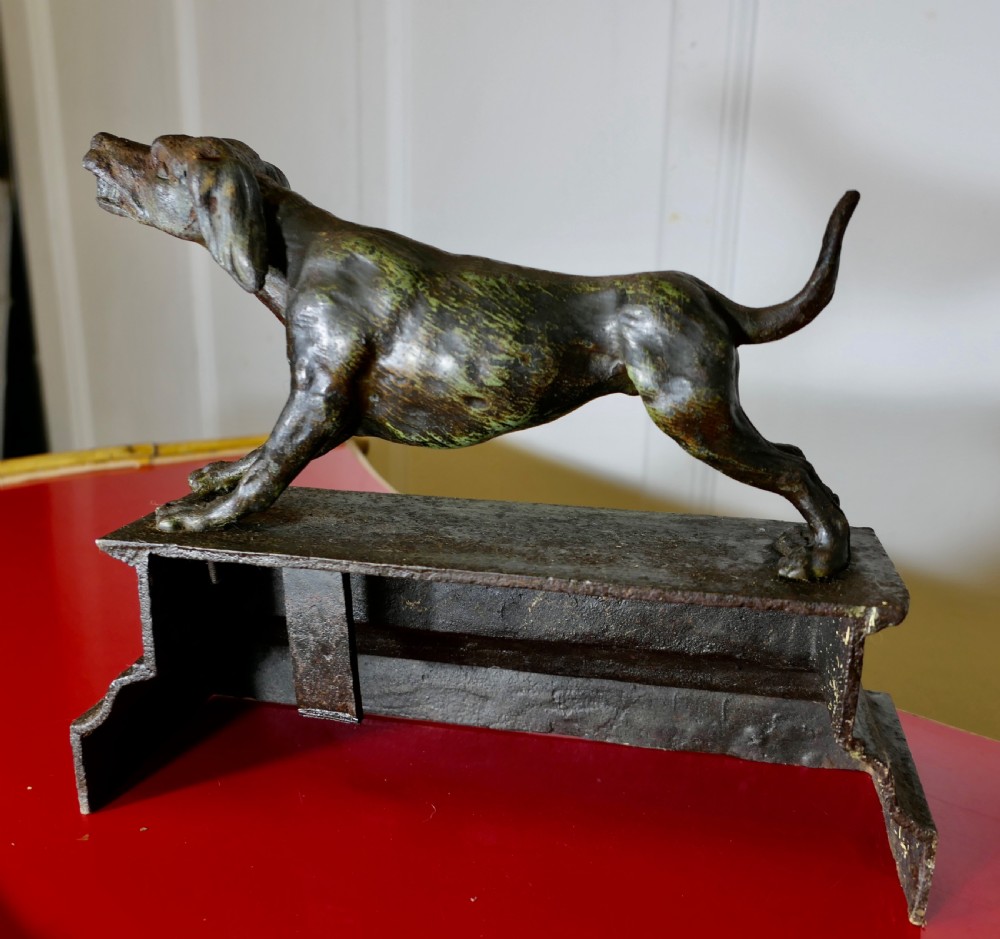 French Fireside Hunting Dog Statue View IV