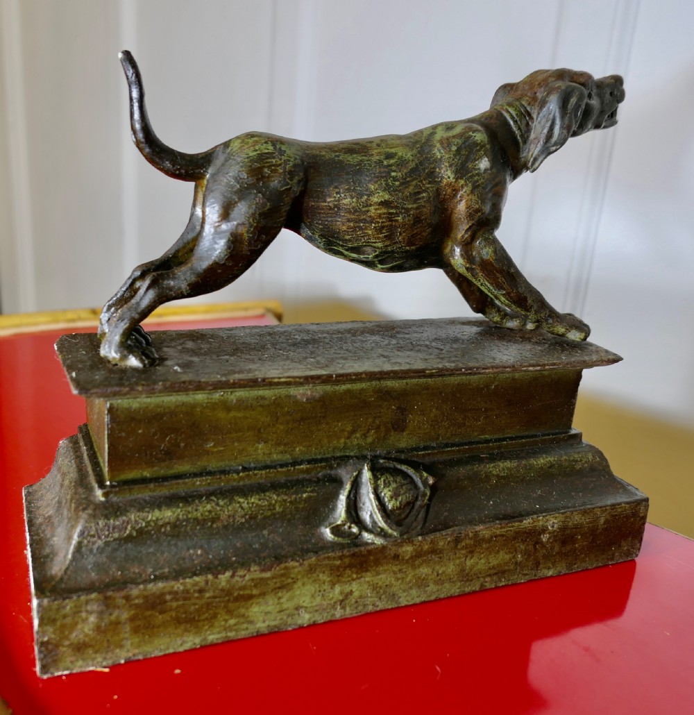 French Fireside Hunting Dog Statue View V
