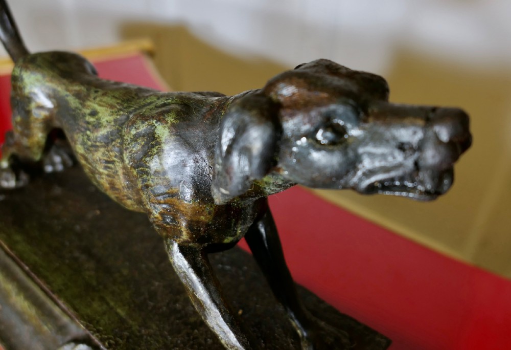 French Fireside Hunting Dog Statue View VII