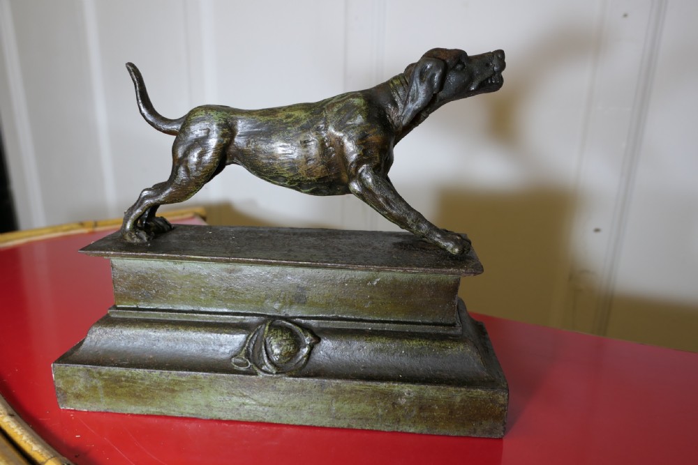 French Fireside Hunting Dog Statue View VIII
