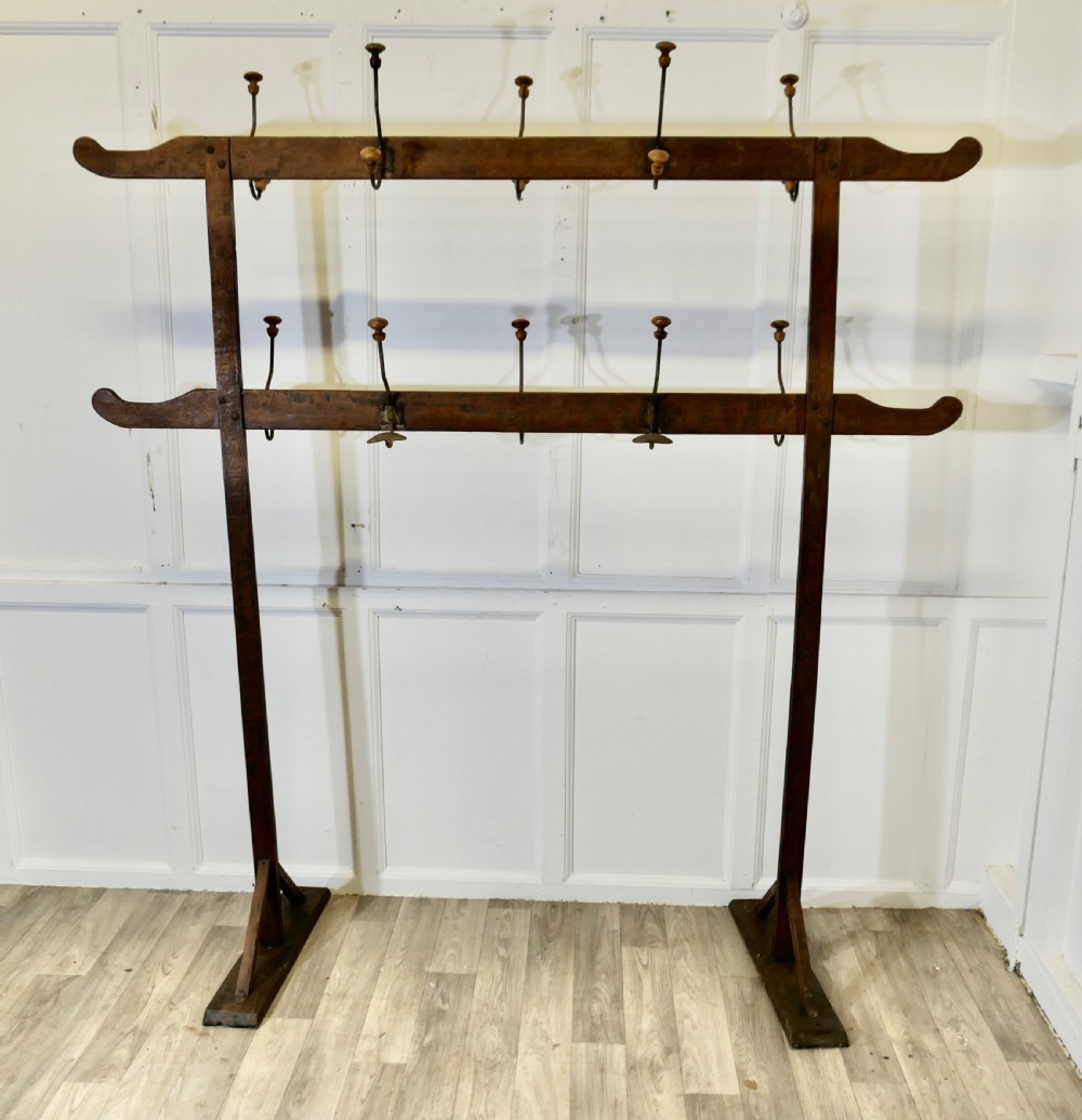 A French Double Sided Arts & Crafts Golden Pine Clothes Rail  View VII