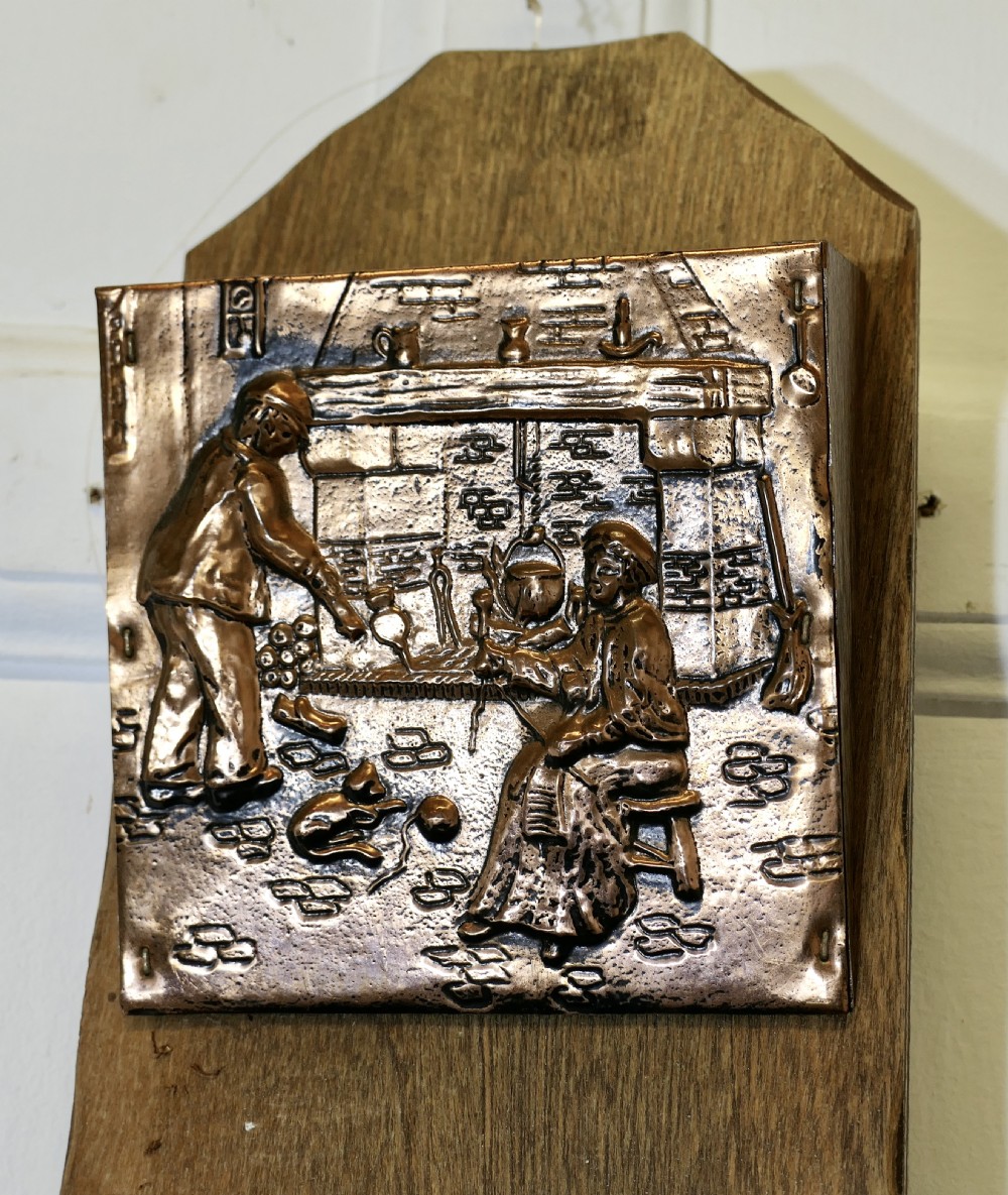 French Arts and Crafts, Copper Wall Hanging  Letter Rack View III