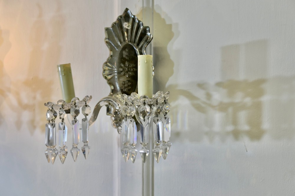  A Pair of Art Deco Venetian Glass Girandole Wall Lights  View VI