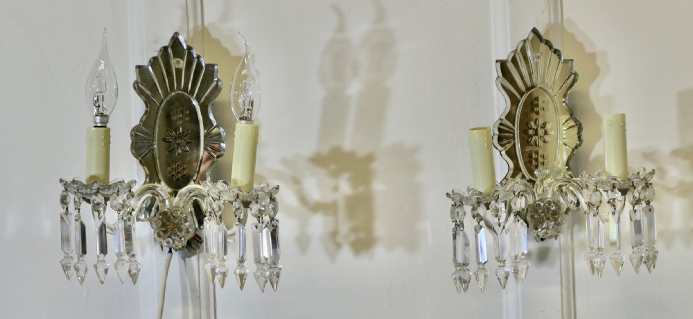  A Pair of Art Deco Venetian Glass Girandole Wall Lights  View VIII