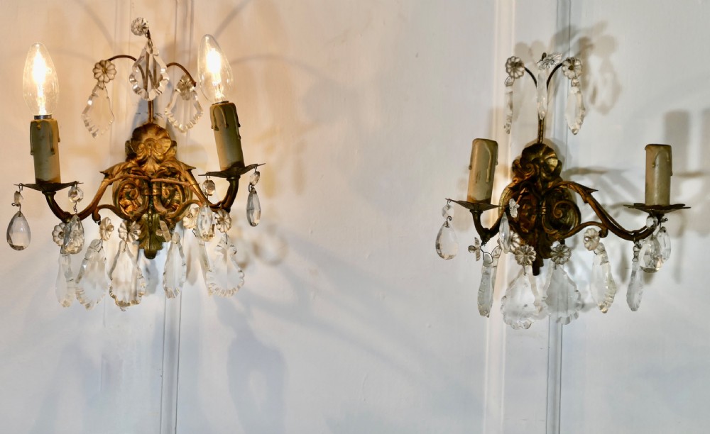 A Pair of  Twin Wall Chandeliers, Twin Sconce Wall Lights