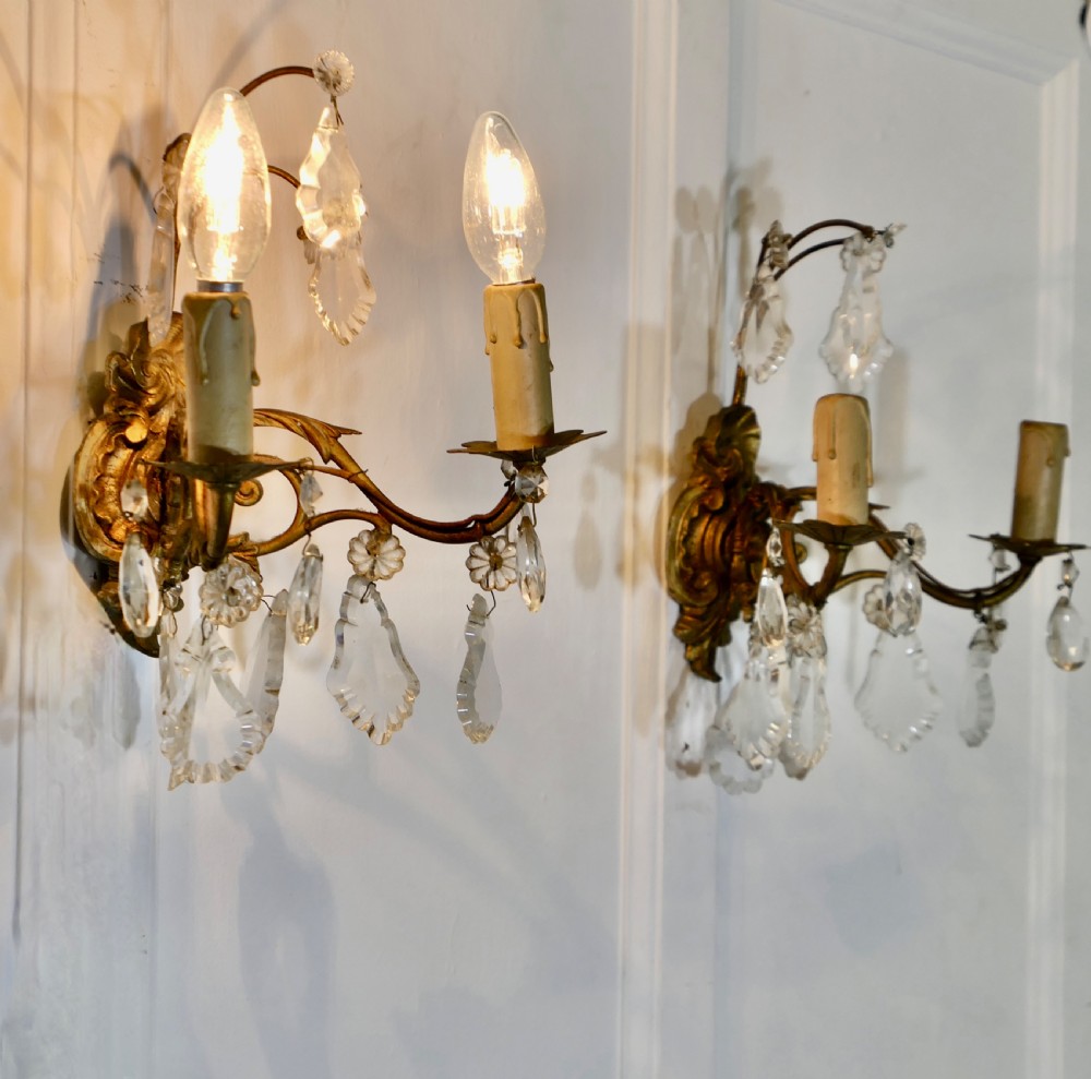 A Pair of  Twin Wall Chandeliers, Twin Sconce Wall Lights View IV