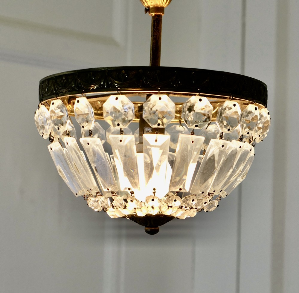 Small French Empire Style Basket Chandelier