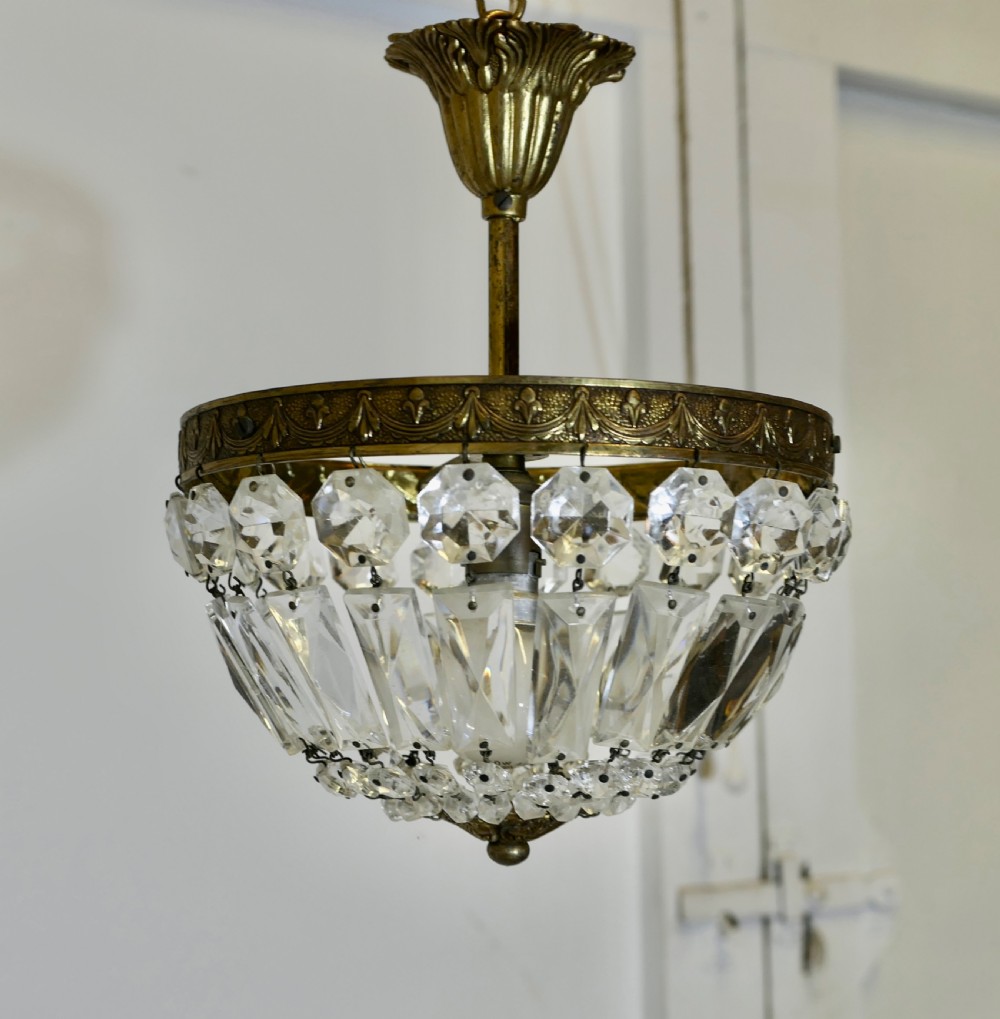 Small French Empire Style Basket Chandelier View VII