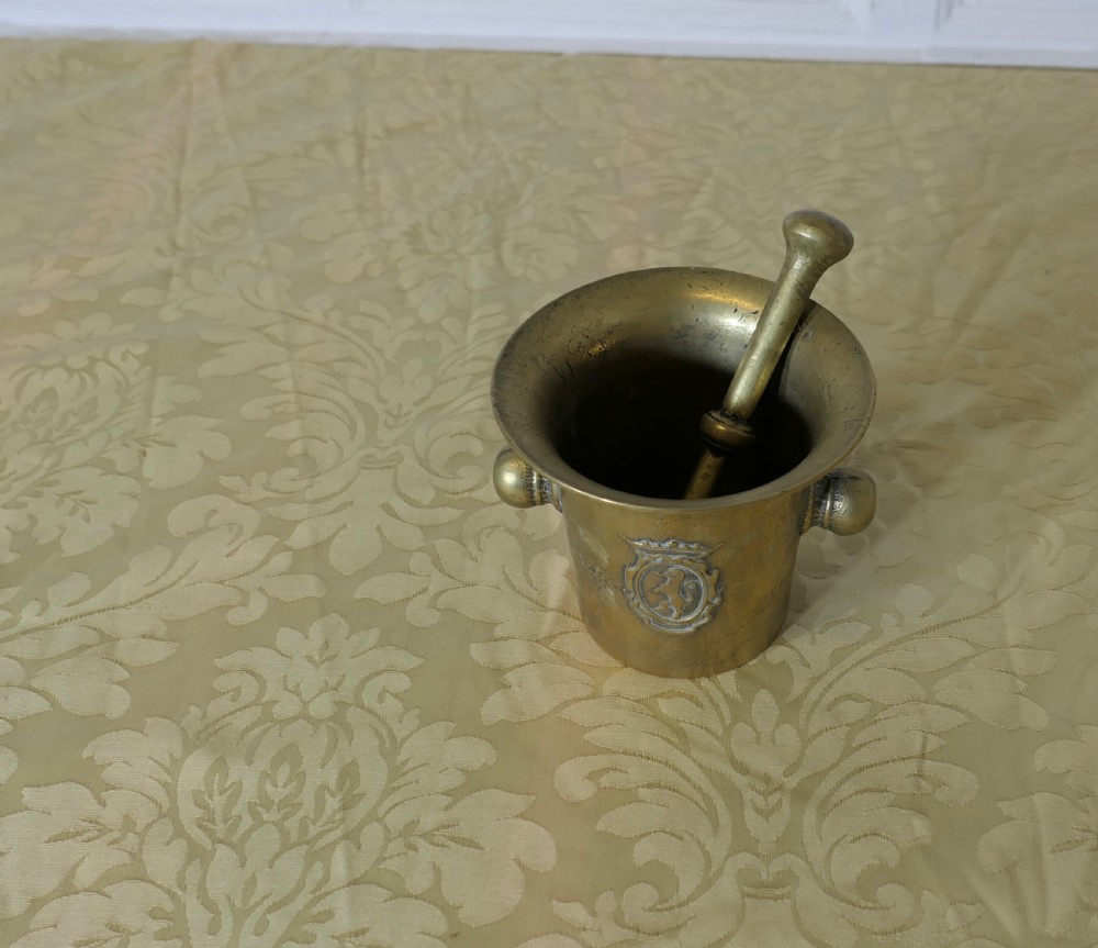  French Brass Pestle and Mortar  View II