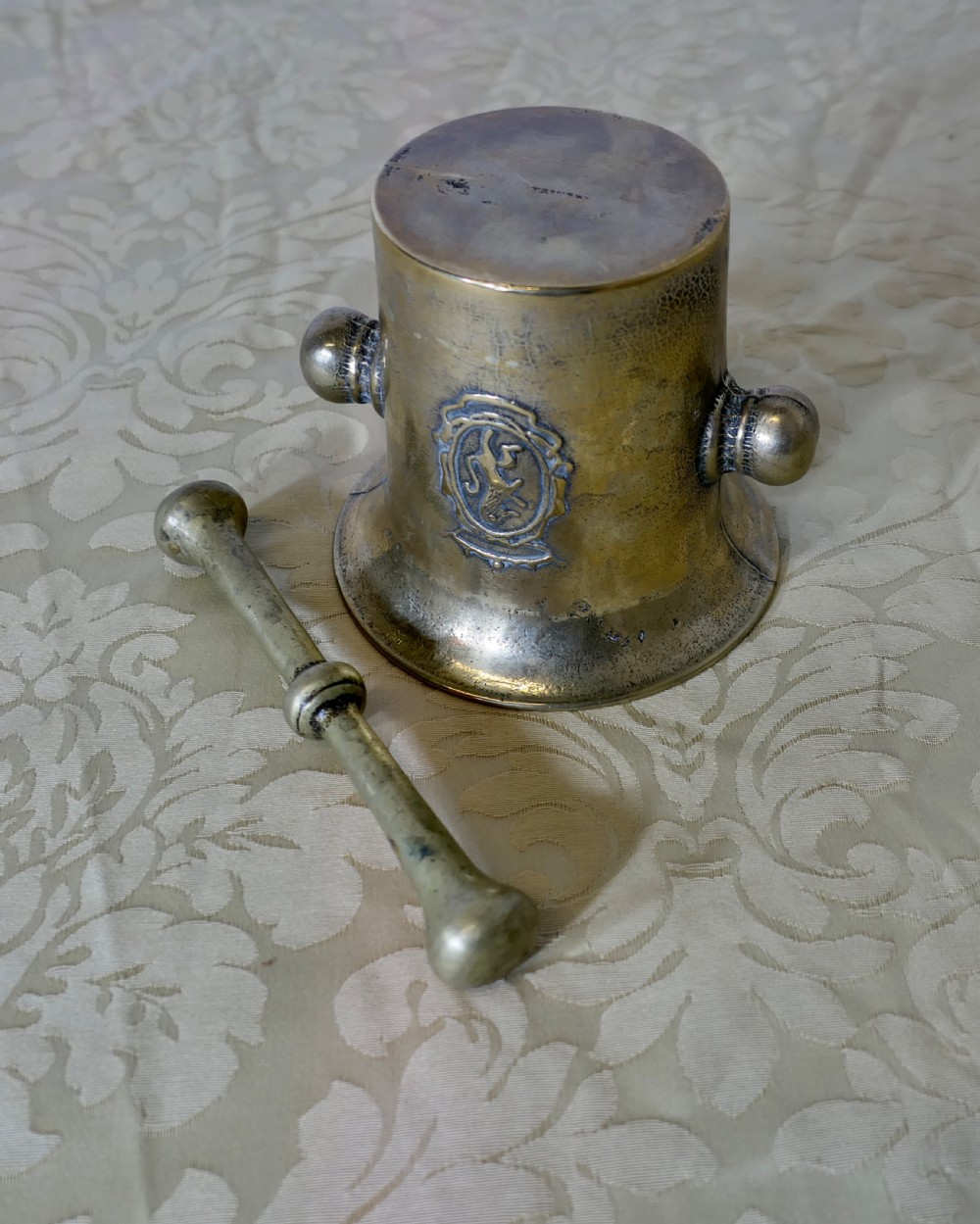  French Brass Pestle and Mortar  View IV