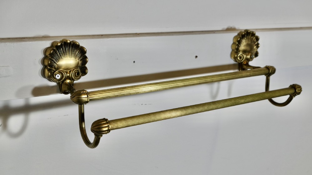 French Brass Double Rail Towelrail View IV
