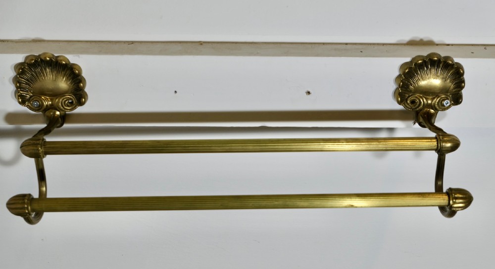 French Brass Double Rail Towelrail View V