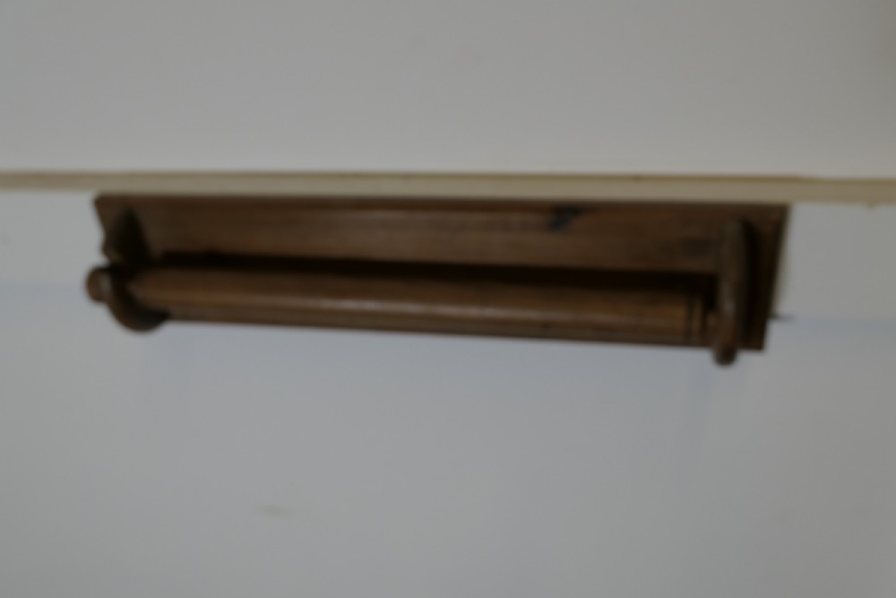 19th Century Dark Pine Roller Towel Rail View II