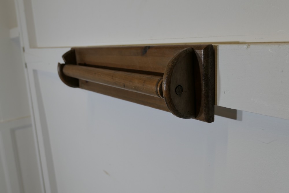 19th Century Dark Pine Roller Towel Rail View III