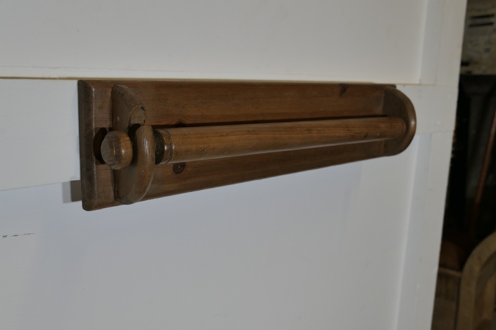 19th Century Dark Pine Roller Towel Rail View IV