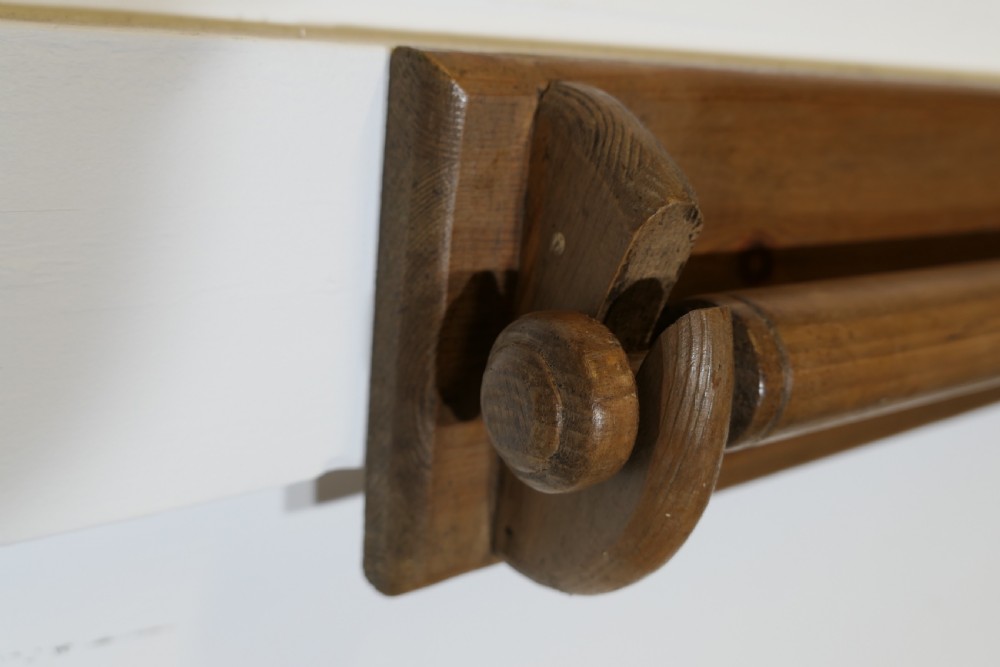 19th Century Dark Pine Roller Towel Rail View VI