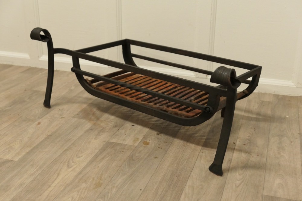 Wide Inglenook Fire Log Grate   View V