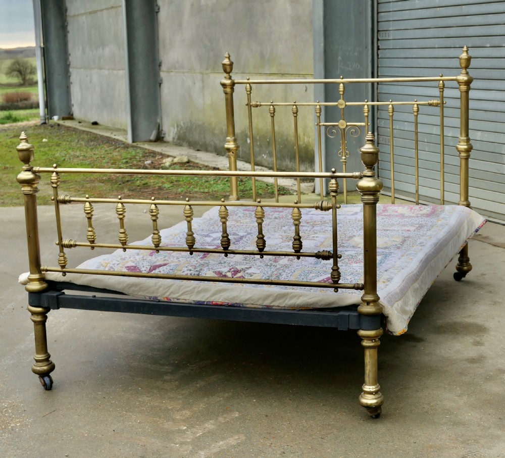 A Lovely Victorian Arts and Crafts Brass Double Bed