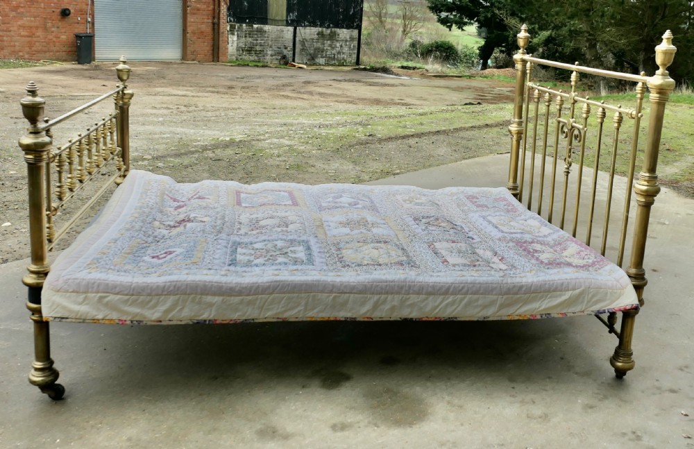 A Lovely Victorian Arts and Crafts Brass Double Bed View IV