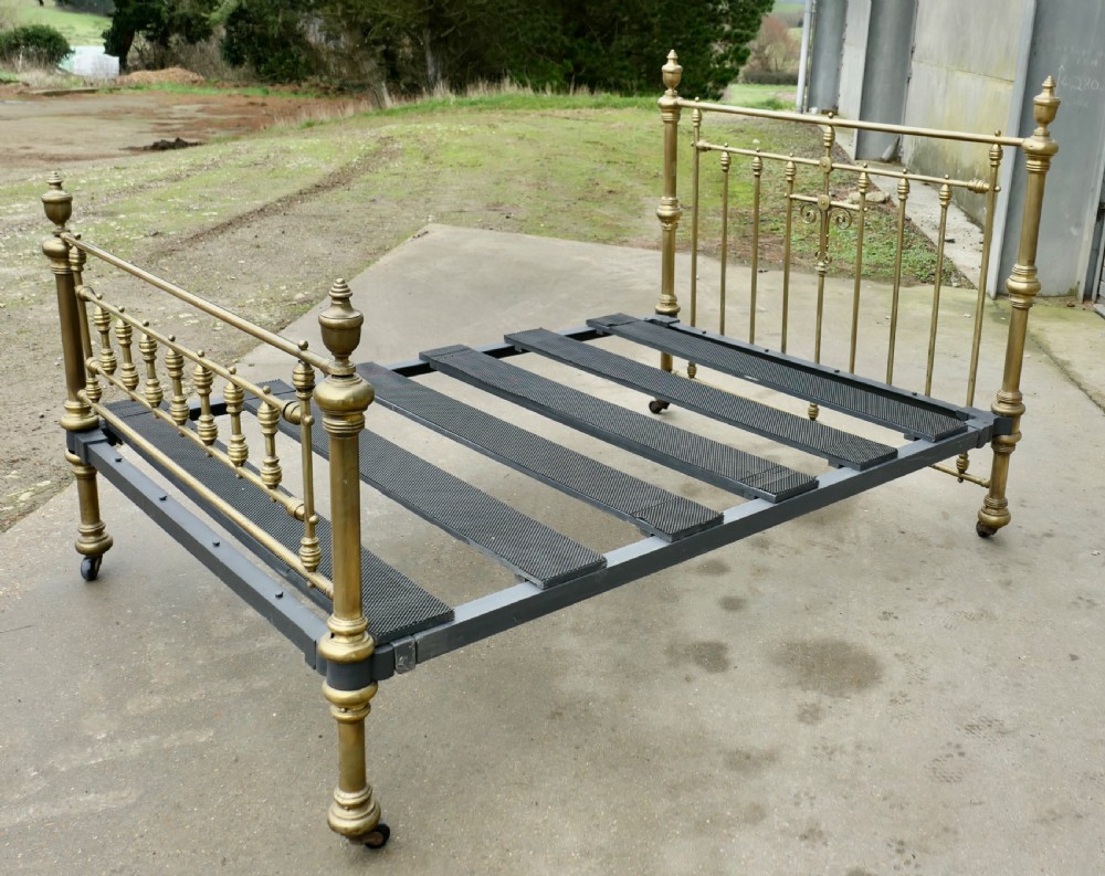 A Lovely Victorian Arts and Crafts Brass Double Bed View IX