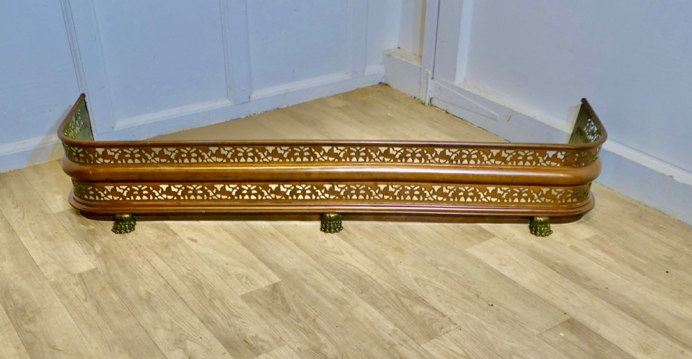Victorian Arts and Crafts Gothic Brass Fender