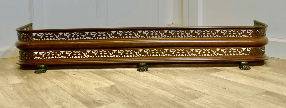 Victorian Arts and Crafts Gothic Brass Fender View II
