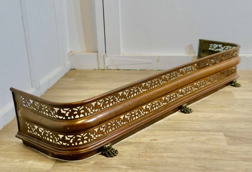 Victorian Arts and Crafts Gothic Brass Fender View IV