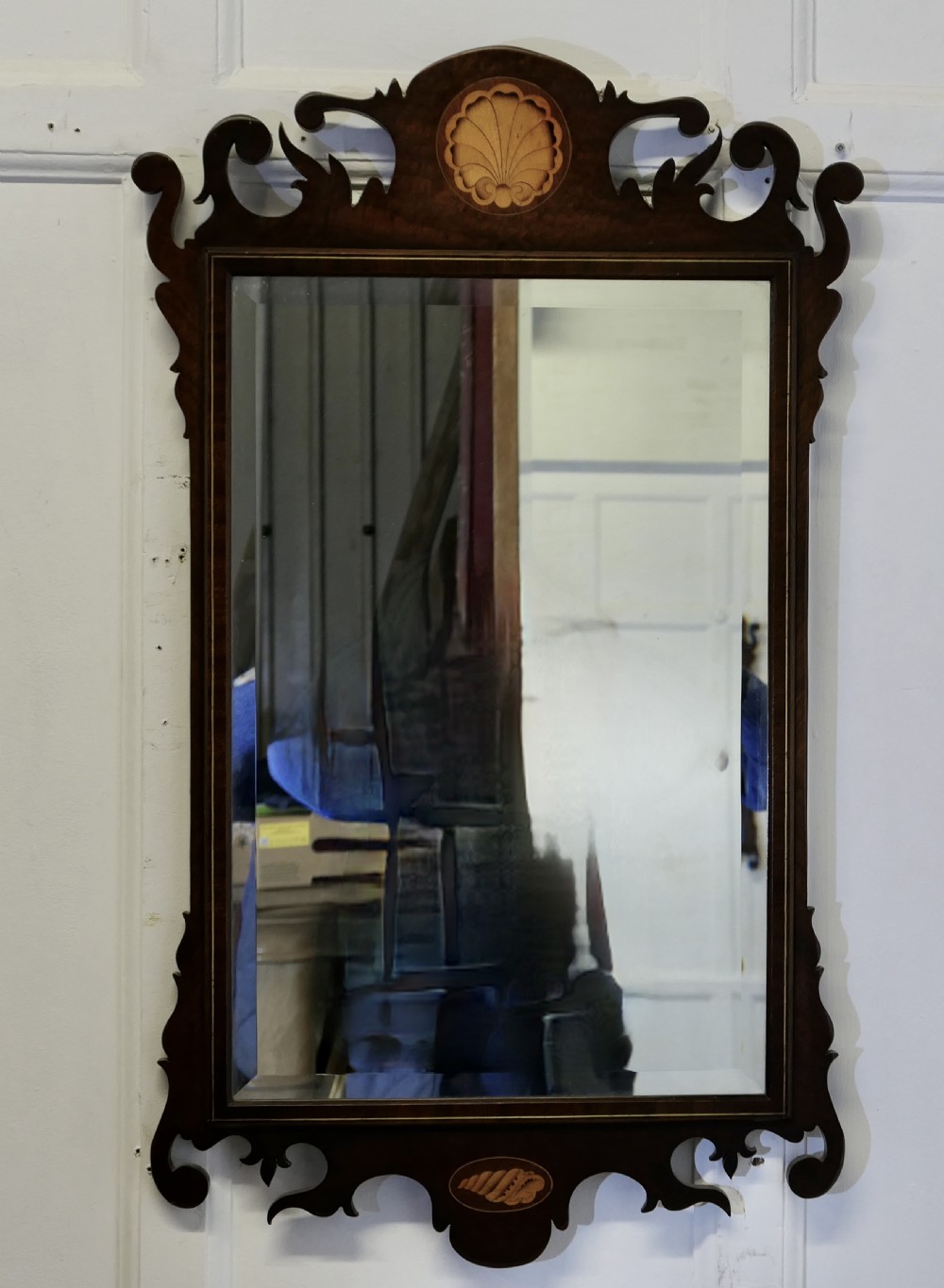 Edwardian Figured Walnut Wall Mirror View V