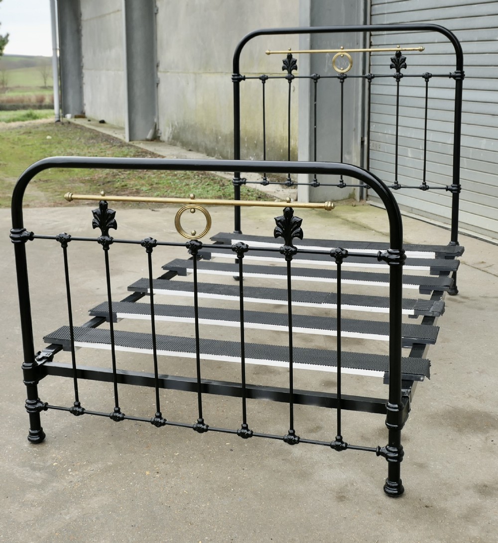 Victorian Brass and Iron Small Double Bed (4ft wide) View III