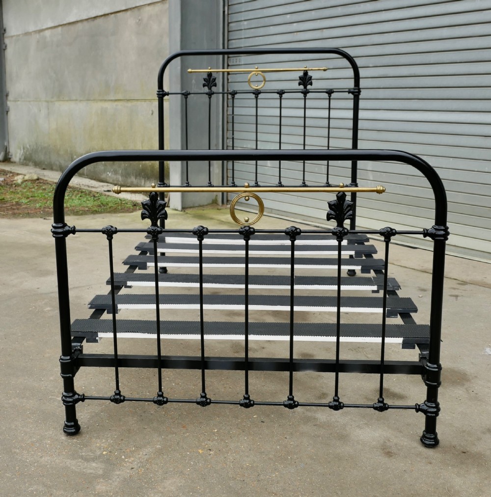 Victorian Brass and Iron Small Double Bed (4ft wide) View IV
