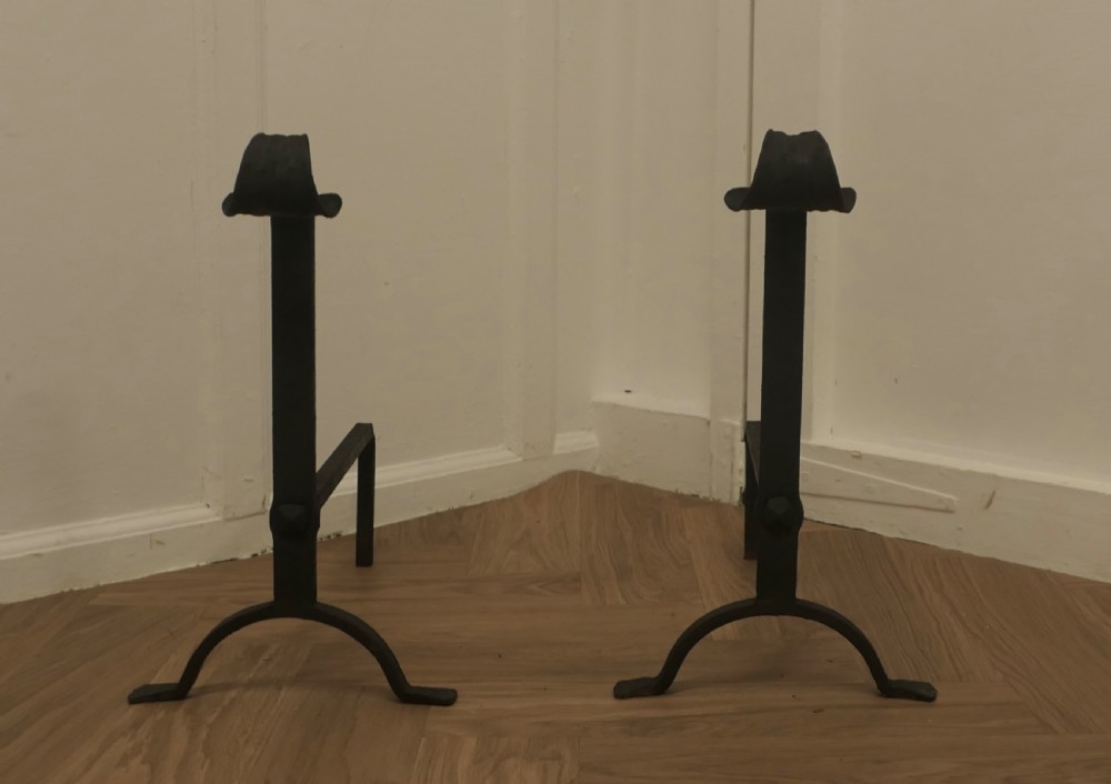 A Pair of 19th Century Inglenook Fire Andirons View II