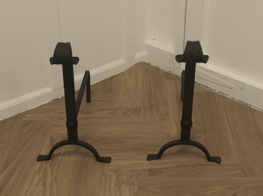 A Pair of 19th Century Inglenook Fire Andirons View III