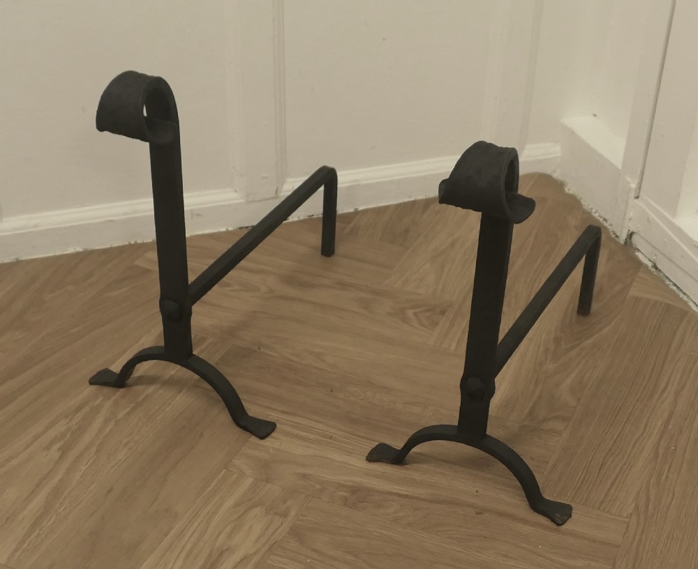 A Pair of 19th Century Inglenook Fire Andirons View IV
