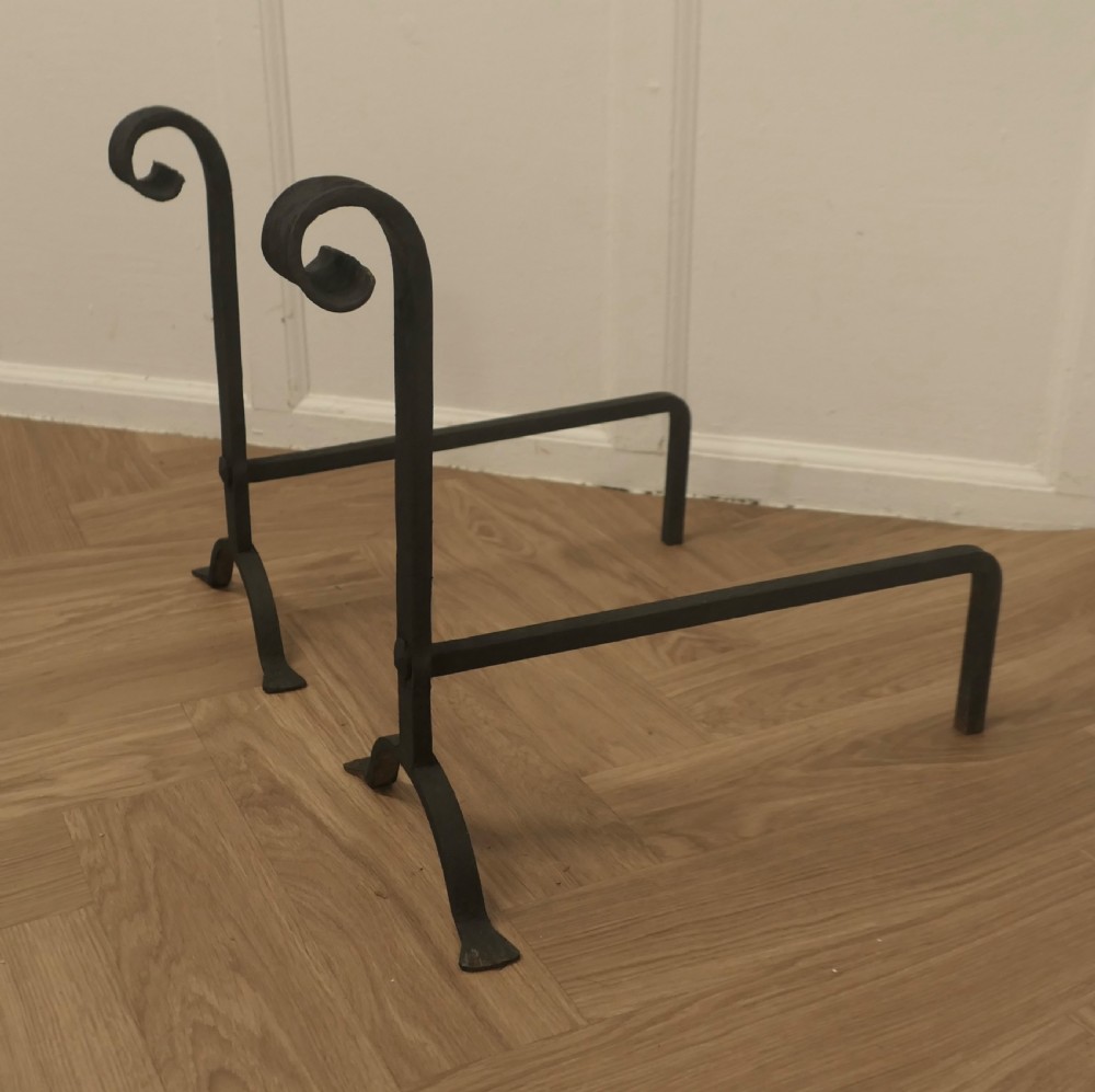 A Pair of 19th Century Inglenook Fire Andirons View VI