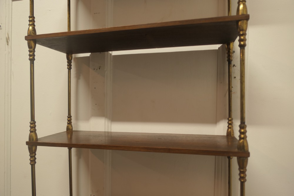 French Walnut and Brass Open Shelf  Unit View VI