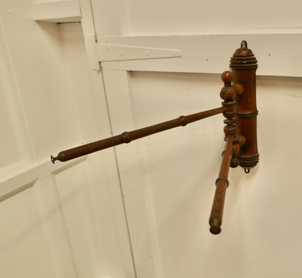 French Cherry Wood 2 Branch Folding Towel Rail View IV