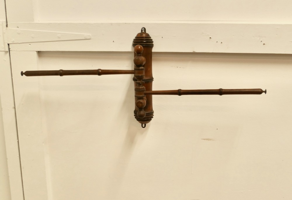 French Cherry Wood 2 Branch Folding Towel Rail View V