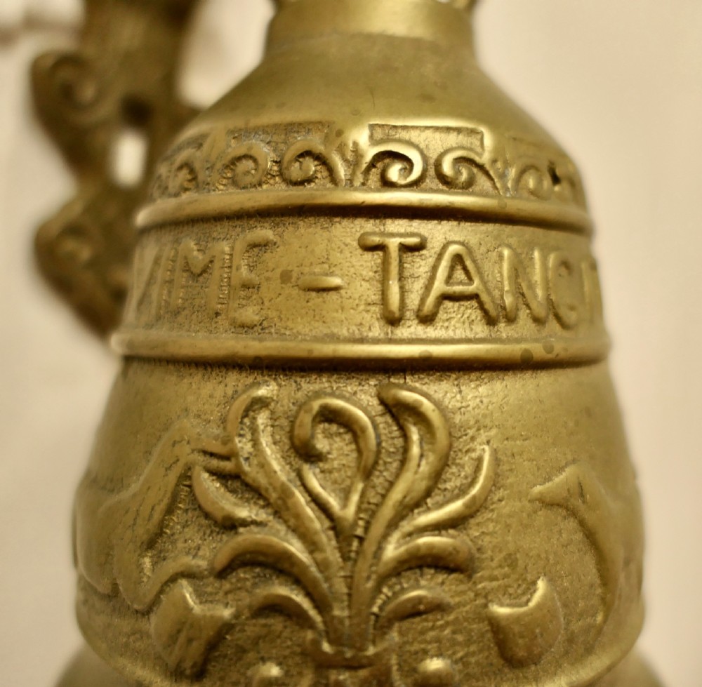 Brass Outdoor Door Bell on Hanging Bracket with Chain Pull View III