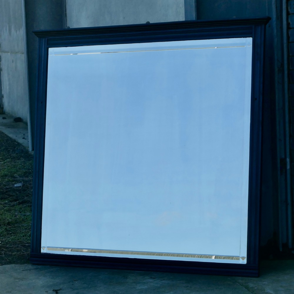 Large Overmantel or Wall Mirror, Black Lacquer Frame View III