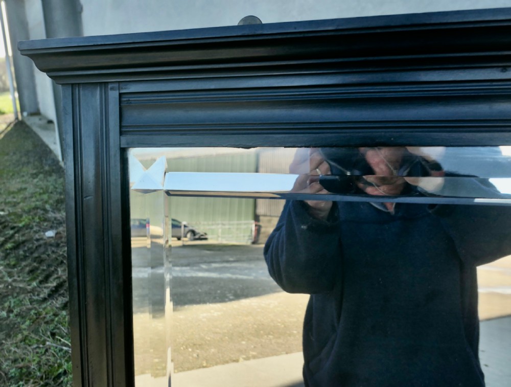 Large Overmantel or Wall Mirror, Black Lacquer Frame View VI