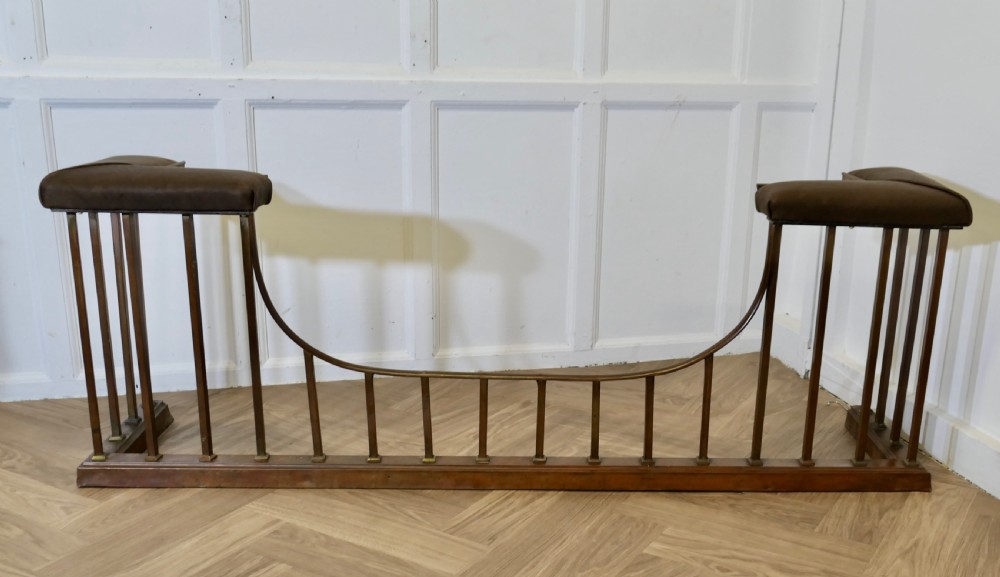 19th Century Brass and Leather Club Fender View II