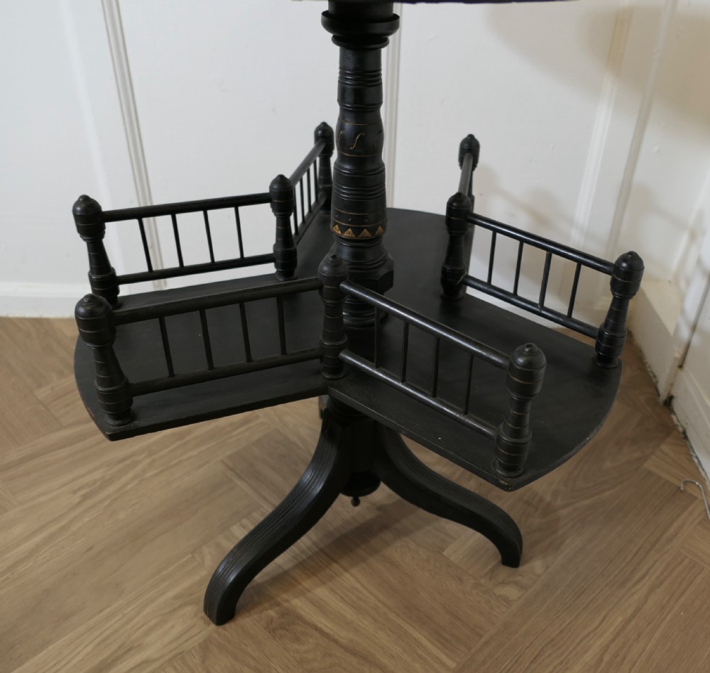 Victorian Revolving Reading Stand or Book Table View VI