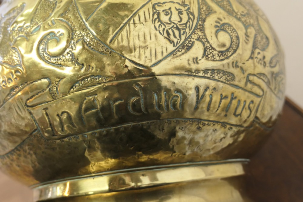 19th Century Gothic Brass Jardiniere with Shields  View IX