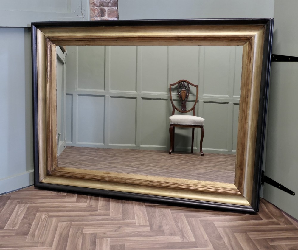 Stunning Black and Gold Framed Regency Style Wall Mirror View VIII